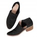 Size:4.5-11 Women Boho Carving Design Low Top Boots Shoes