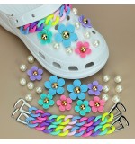 Fashion DIY Hole Shoes Accessories Shoes Flower Shoe Buckle