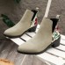 Women Fashion Vintage Plus Size Floral Side Zipper Short Chelsea Boots