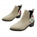 Women Fashion Vintage Plus Size Floral Side Zipper Short Chelsea Boots