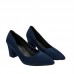 Women Fashion Simple Plus Size Solid Color Pointed Toe Chunky Heel Pumps