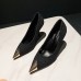 Women Fashion Simple Metal Pointed Toe Pumps