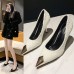 Women Fashion Simple Metal Pointed Toe Pumps