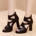 Women Fashion Sexy Hollow Peep Toe High Heeled Sandals
